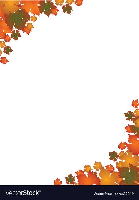 Autumn Leaf Border Landscape Royalty Free Vector Image