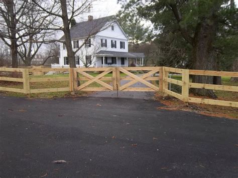 3 Rail Paddock Style Fence With Driveway Gate All Pressure Treated
