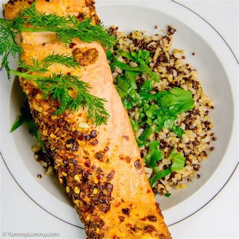 Baked Salmon With Rice And Quinoa