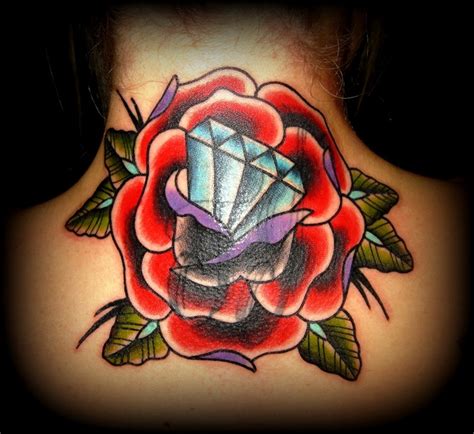 Rose Diamond Traditional Tattoo Ink And Piercings Pinterest