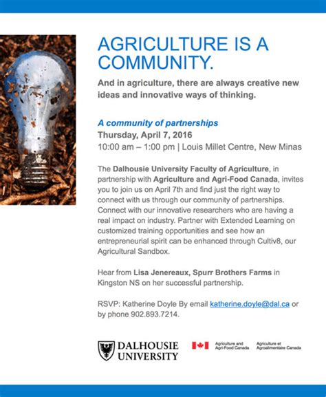 A Community Of Partnerships Faculty Of Agriculture Dalhousie University
