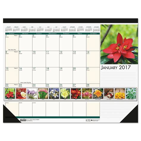 Floral Photographic Monthly Desk Pad Calendar 22 X 17 2016 Desk