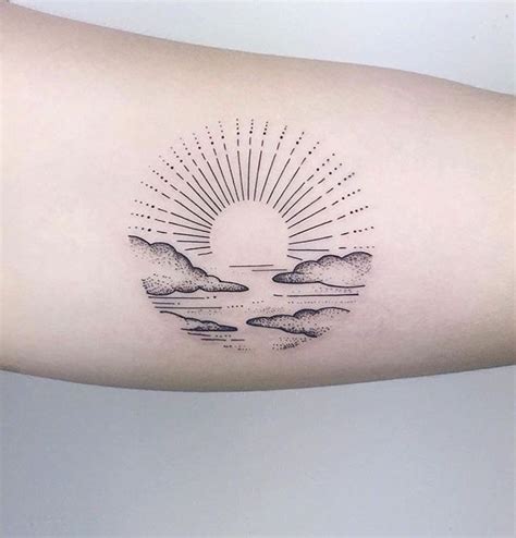 Pin By Mishka On Tattoos Cloud Tattoo Circular Tattoo Sunset Tattoos