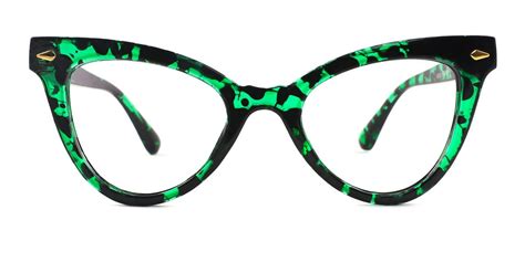 green cateye unique full rim plastic large eyegalsses for women from wherelight glasses