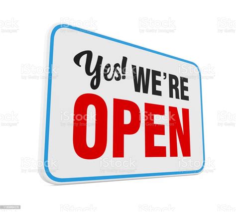 Yes Were Open Sign Isolated Stock Photo Download Image Now Open