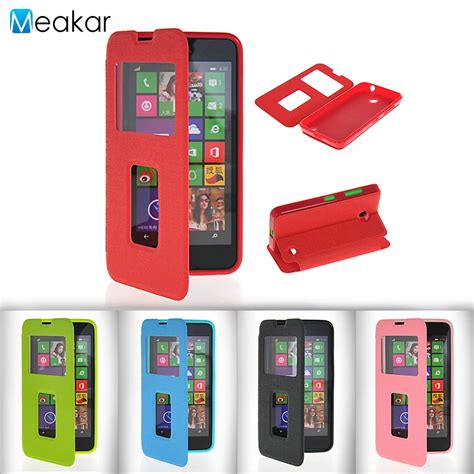 Double View Window Flip Leather 45for Nokia Lumia 630 Case For