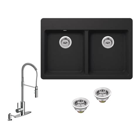 A lavello luxor 100lt is a premium, composite granite kitchen sink that is made to last, look and perform. IPT Sink Company All-in-One Drop-in Granite Composite 33 ...