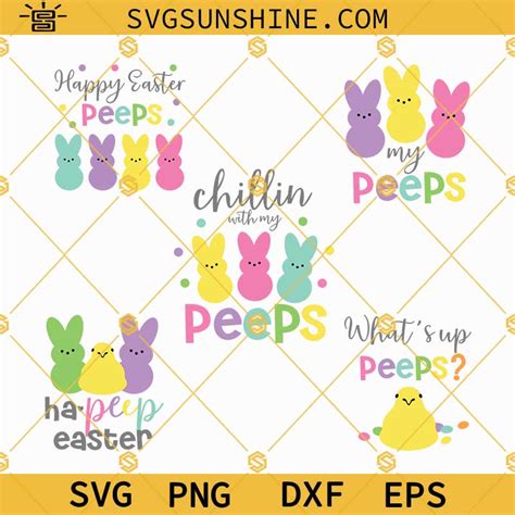 Easter Peeps Svg Chillin With My Peeps Svg Peeps Svg Happy Easter