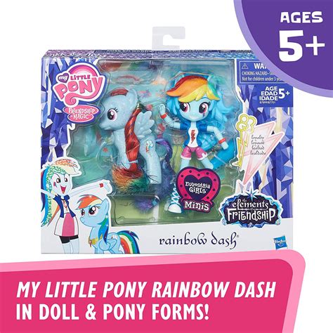 My Little Pony Rainbow Dash Glitter Pony And Equestria Girls Doll Only