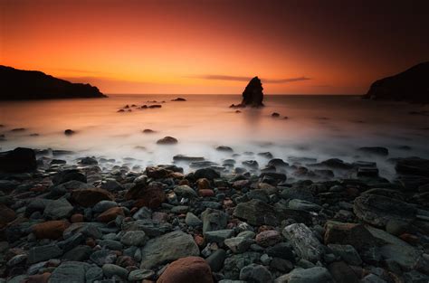 Photography Nature Landscape Sunset Rock Water Sea