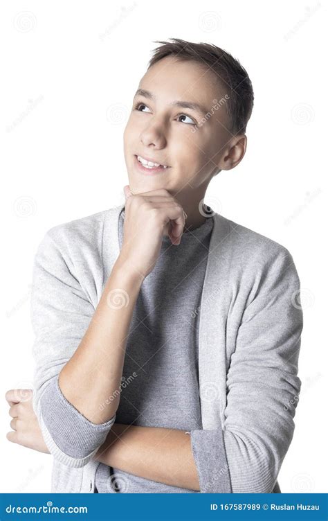 Portrait Of Boy Posing Isolated On White Background Stock Image Image