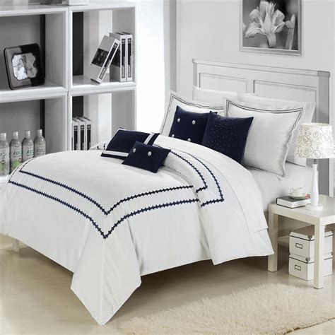 Navy Blue And White Comforter And Bedding Sets