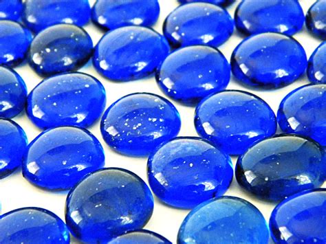 138 Distressed Cobalt Blue Glass Marbles With White Dust Etsy