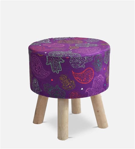 Buy Miguel Seating Stool With Printed Upholstery At 30 Off By Riance Creations Pepperfry