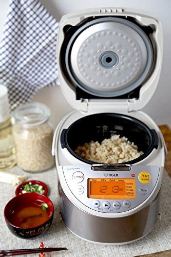 Tiger Jkt B U C Rice Cooker With Oatmeal Cooker Stainless Steel Beige