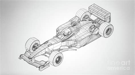 Ferrari Formula F1 Original Blueprint 2000 Drawing By M G Whittingham