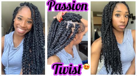 After brushing straighten it with a flat iron if it is curly. How To: Easy PASSION Twist using Rubber Band Method | Step ...