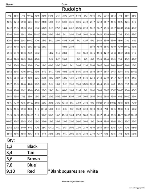 Well, what are you waiting for? Rudolph Math Multiplication Division Coloring Squared ...