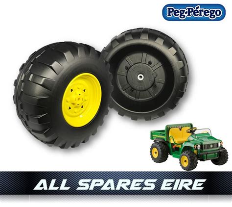 John Deere Gator 12 Volt Peg Perego Replacement Front Wheels Tyres Ebay