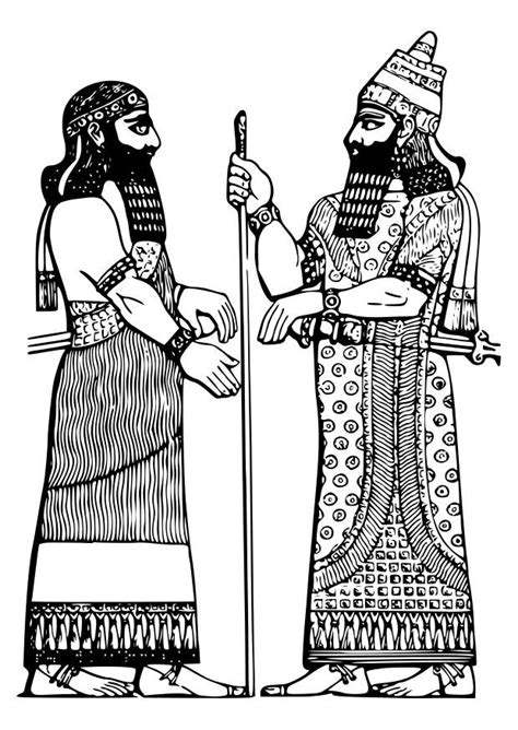Click to explore the detailed images, extend your learning, and add your own artistic perspectives. Coloring Page Assyrian king - free printable coloring pages