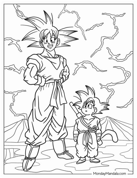 Free Dragon Ball Z Coloring Pages Printable Goku Vegeta And More