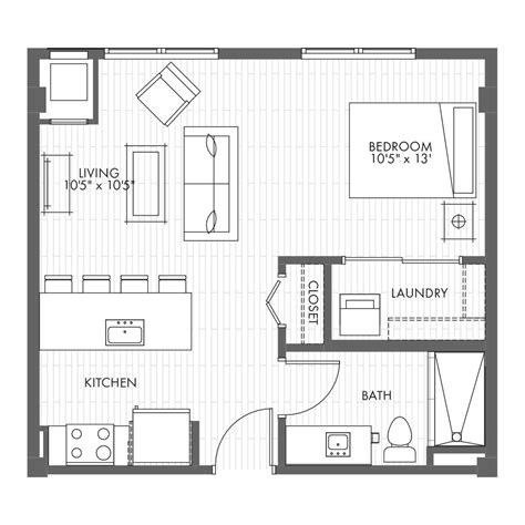 Small Apartment Floor Plans One Bedroom Floor Roma
