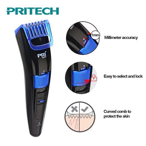 Pritech 2018 Electric Trimmer For Men Rechargeable Hair Clipper Professional Hair Cutter