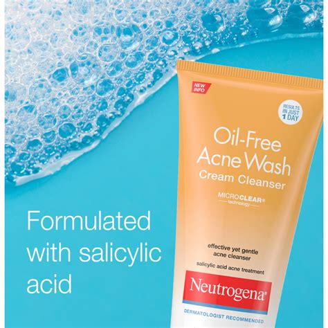 Neutrogena Oil Free Acne Face Wash Cream Face Cleanser 6 7 Fl Oz