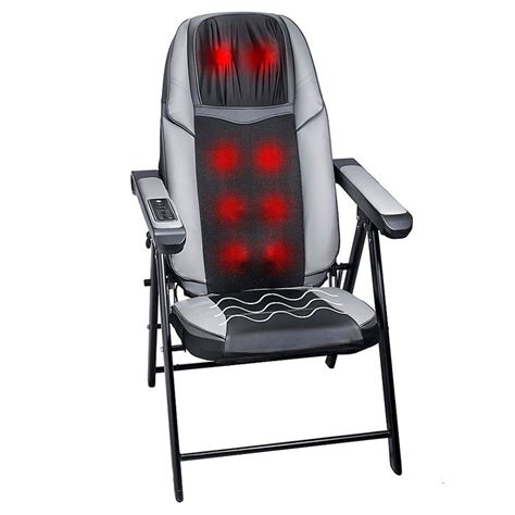 Bruntmore Adjustable Folding Shiatsu Massage Chair In Blackgrey Bed