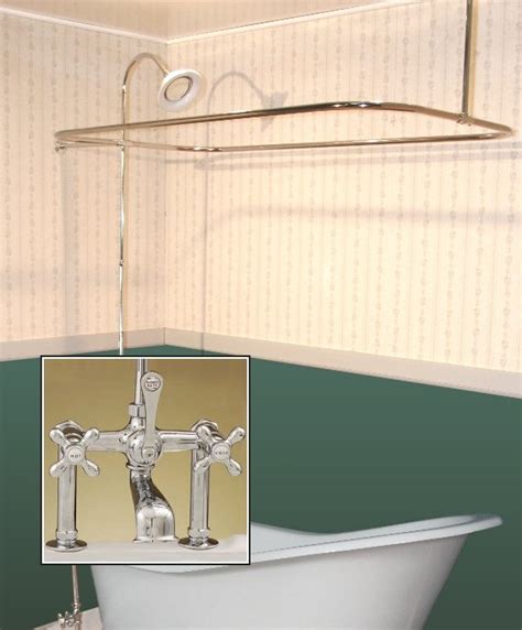 Clawfoot Tub Deckmount Shower Enclosure Combo W British
