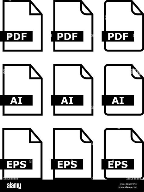 File Icon Pdf Ai Eps Symbol Vector Illustration Stock Vector Image