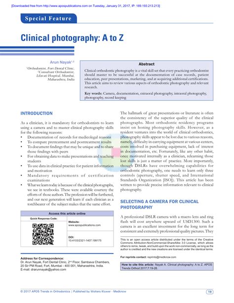 Pdf Clinical Photography A To Z