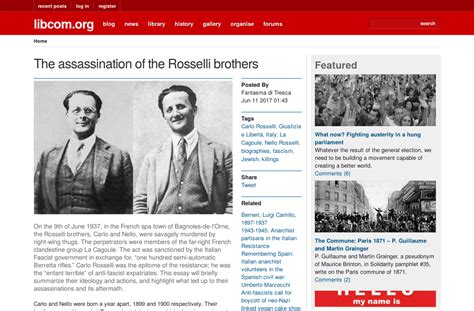 Fantasma Di Tresca The Assassination Of The Rosselli Brothers Modern