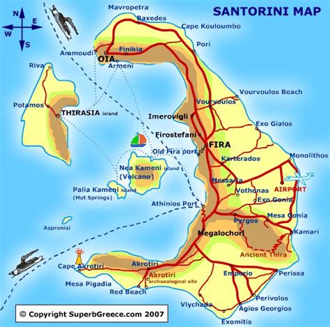 Map Of Santorini Greece Santorini Mapas