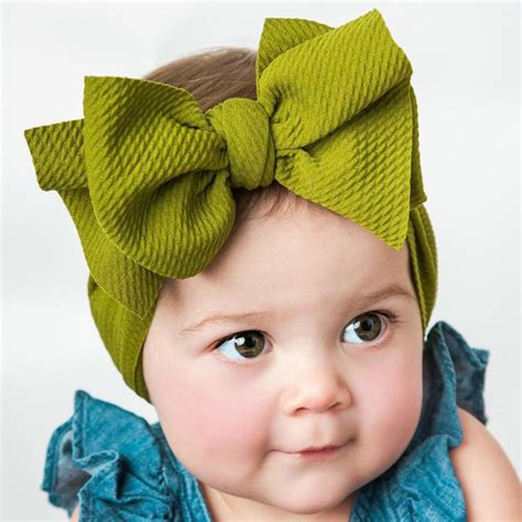 Ibows Hair Accessories 8 Bow Knotted Headband For Baby Girls Solid