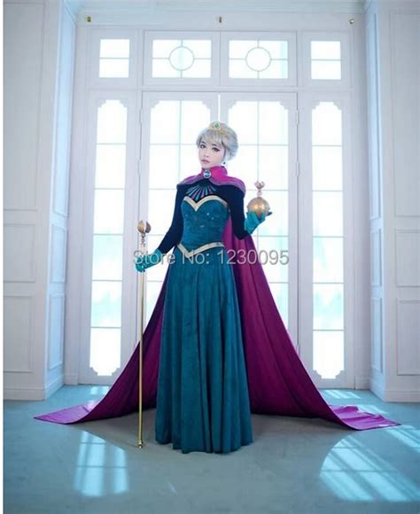 Princess Elsa Cosplay Costume Elsa The Snow Queen Coronation Outfit Cosplay On Aliexpress Com