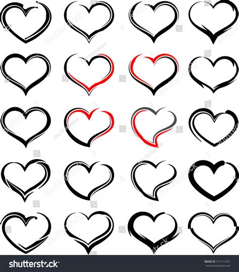 Heart Icon Sketch Style Vector Illustration เวกเตอร์สต็อก ปลอดค่า