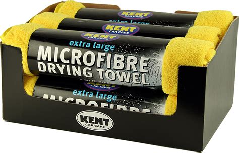 Kent Q Az Car Care Microfibre Drying Towels Xl Size Yellow Pack