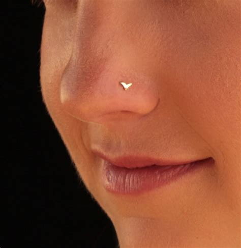Gold Nose Stud Indian Nose Ring Gold Tragus Cartilage Gold Etsy