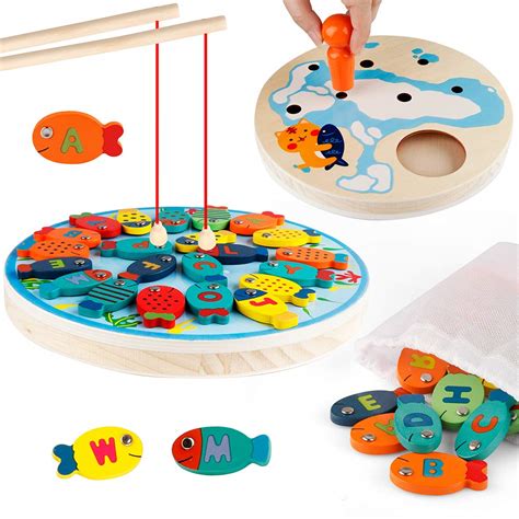 Buy D Fantix Wooden Magnetic Fishing Game Fine Motor Skill Toddler Toy