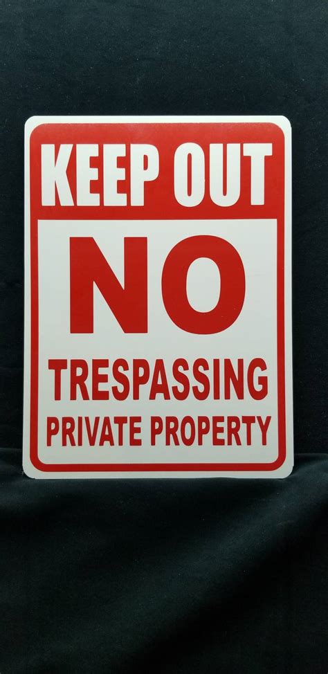 Keep Out Private Property No Trespassing Aluminum Safety Yard Sign