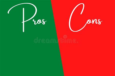 List Of Pros And Cons On A Green And Red Background Simple Concept For