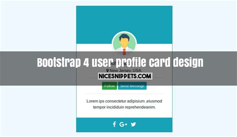 bootstrap  user profile card design