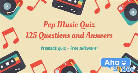 125 Questions And Answers For A Pop Music Quiz In 2021 Premade Quiz