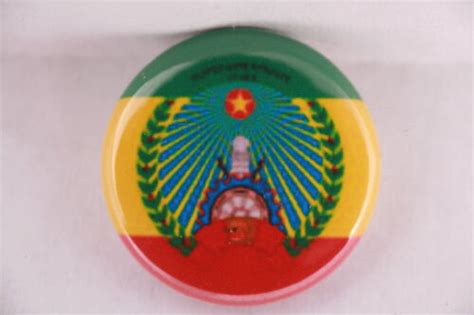 Ethiopia Ethiopian Derg Peoples Communist 1987 1991 Flag Pin Badge