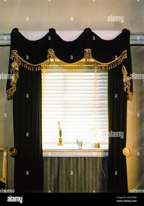 Black And Gold Curtains Stock Photo Alamy
