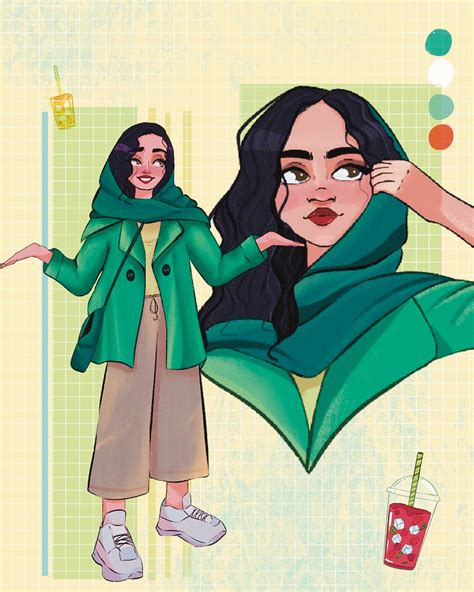 Green Girl Character Design By Fahime Safari On Dribbble
