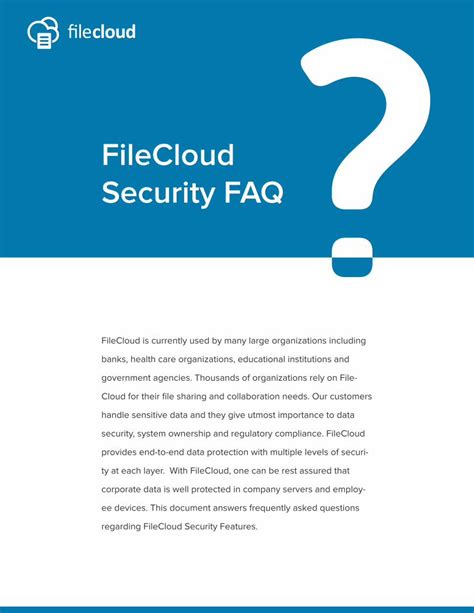 Pdf Filecloud Security Faq Managed Hosting · Filecloud Security Faq