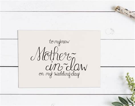 To My New Mother In Law On My Wedding Day Card Folded Hand Etsy