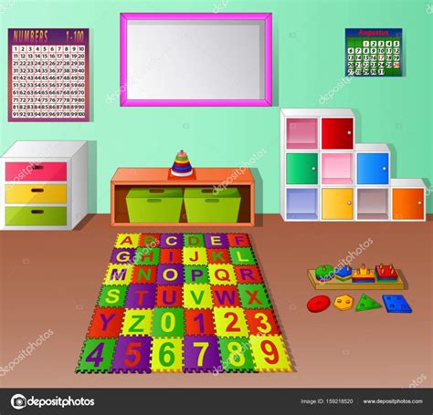 There are 96 preschool naptime for sale on etsy, and they cost $24.16 on. 유치원 유치원 교실 만화 — 스톡 벡터 © dualoro #159218520